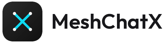 MeshChatX logo with text 128px