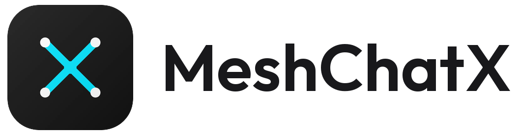 MeshChatX logo with text 256px