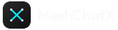 MeshChatX logo with text on dark 40px