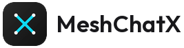 MeshChatX logo with text 64px